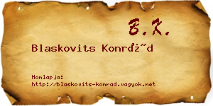 Blaskovits Konrád névjegykártya