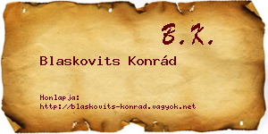 Blaskovits Konrád névjegykártya